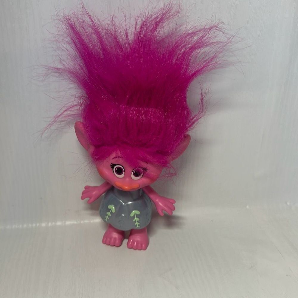 Poppy Troll Doll Dreamworks 8 inches tall  2015 B7355‎ Blue Dress